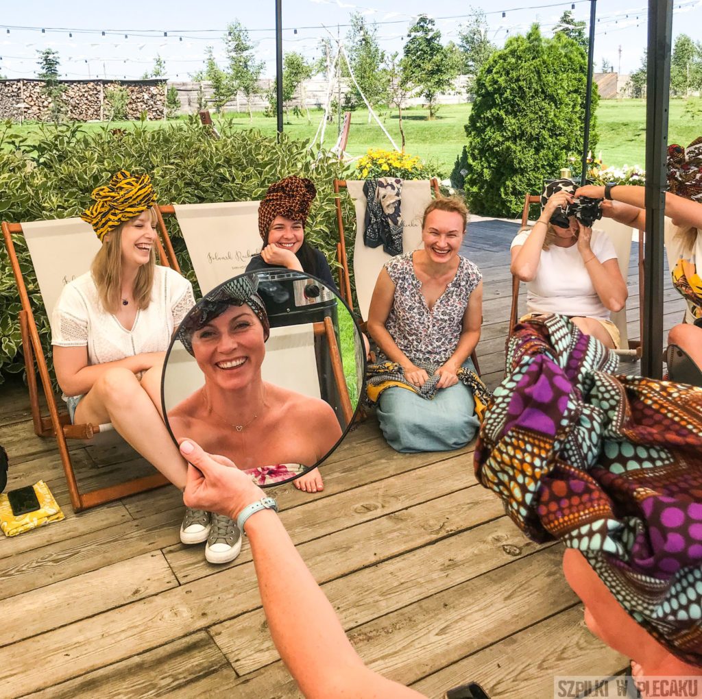 warsztaty z wiązania turbanów - Szpilki w plecaku Ewa Chojnowska - Lesiak
