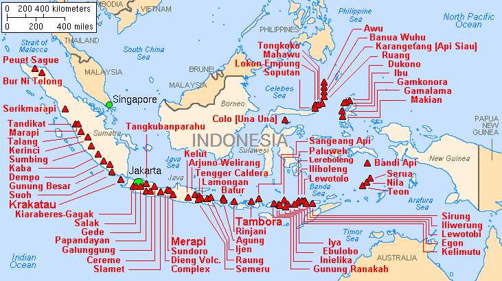 wulkany w indonezji
